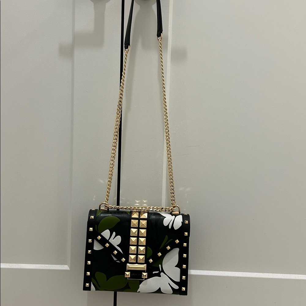 Michael Kors Camo Black, Green, & White Leather Butterfly Bag - Picture 11 of 15